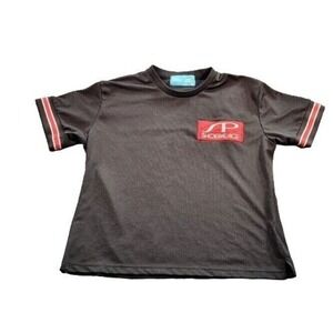 Shoe Palace Baseball Jersey Mens M Embroidered Black Casual Sportswear Button Up